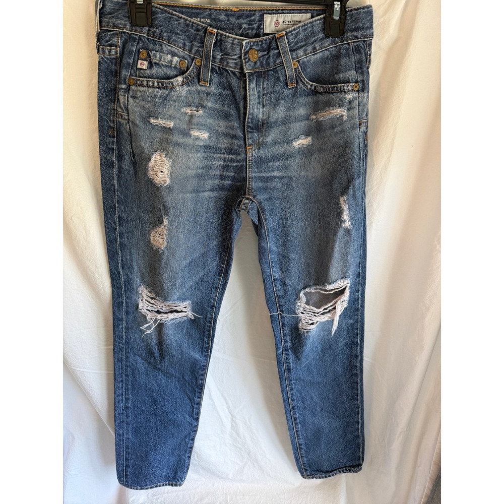 AG Adriano Goldschmied The Beau Slouchy‎ Skinny Distressed Jeans 25R